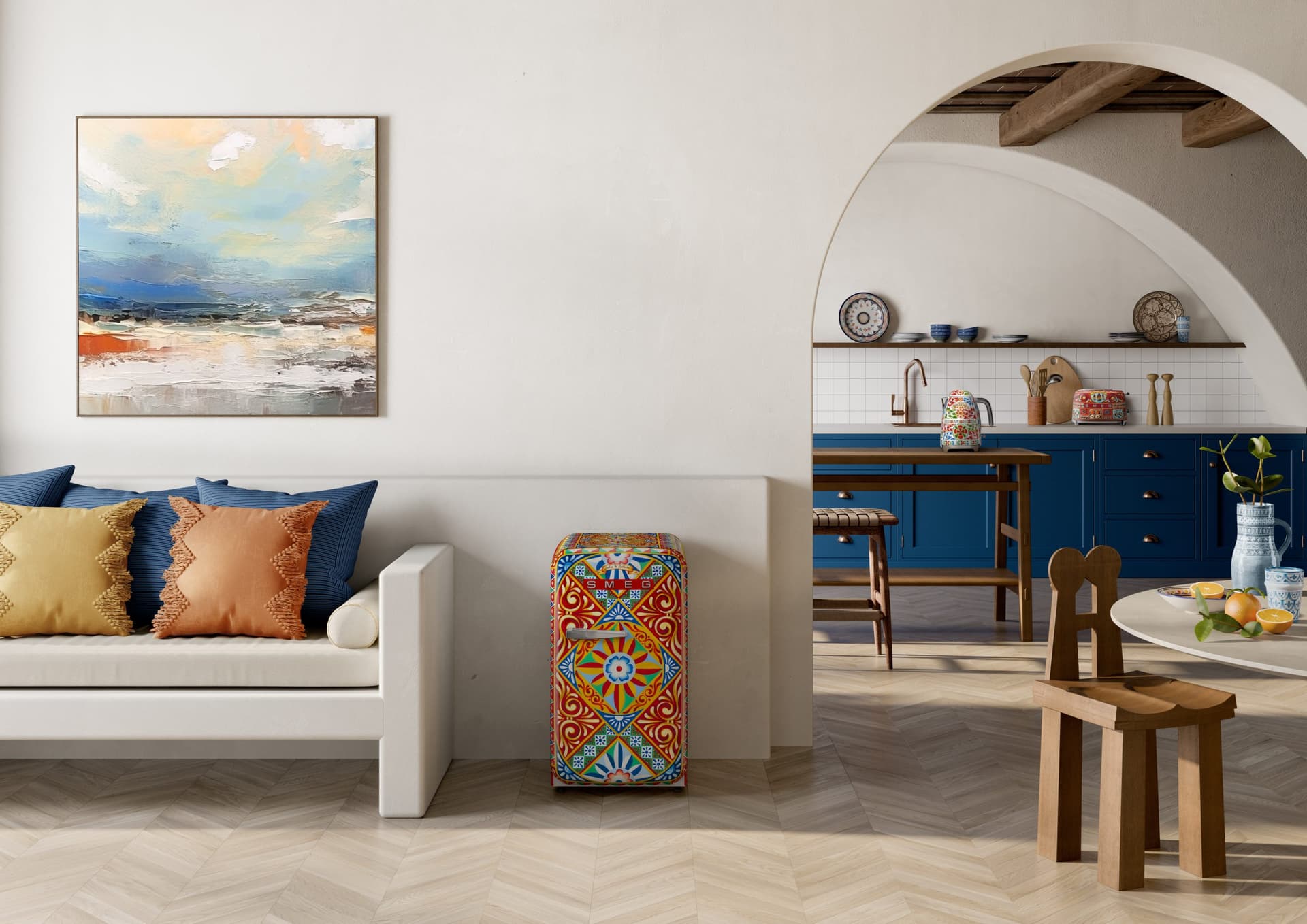 SMEG FAB5RDGC5 retro koelkast, Dolce & Gabbana (afbeelding 2 van 3)
