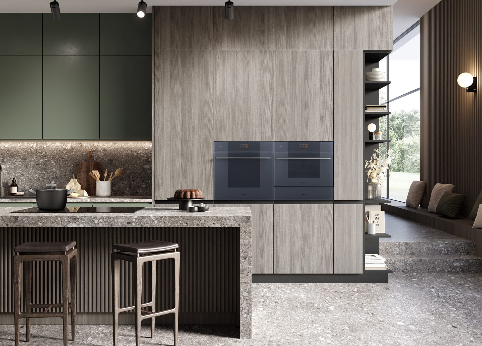 SMEG SOP6104S2PG combi-stoom oven, Neptune Grey (afbeelding 2 van 2)