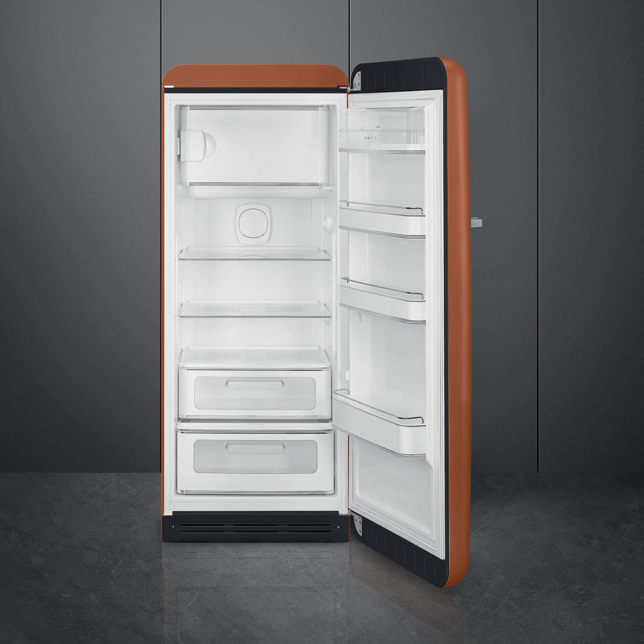 SMEG FAB28RACM6 retro koelkast, Amber Clay (afbeelding 2 van 5)