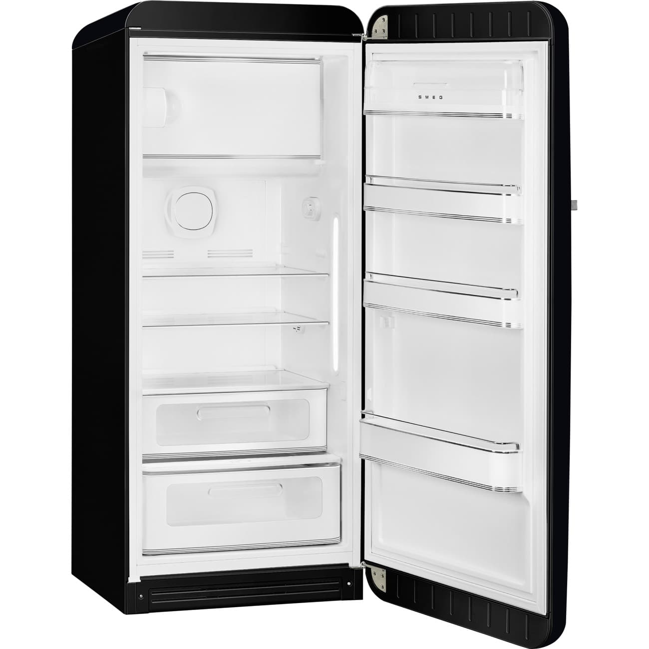 SMEG FAB28RBLM6 retro koelkast, Mat zwart (afbeelding 2 van 6)