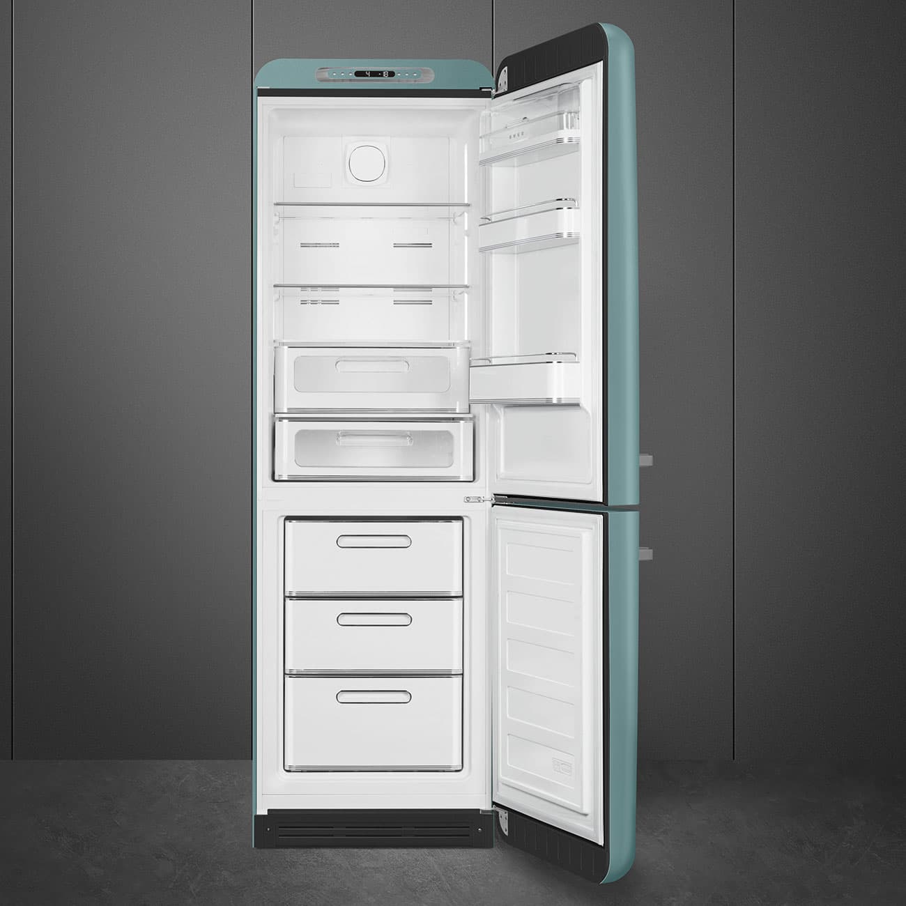 SMEG FAB32REGM6 retro koelkast, Emerald green (afbeelding 2 van 7)
