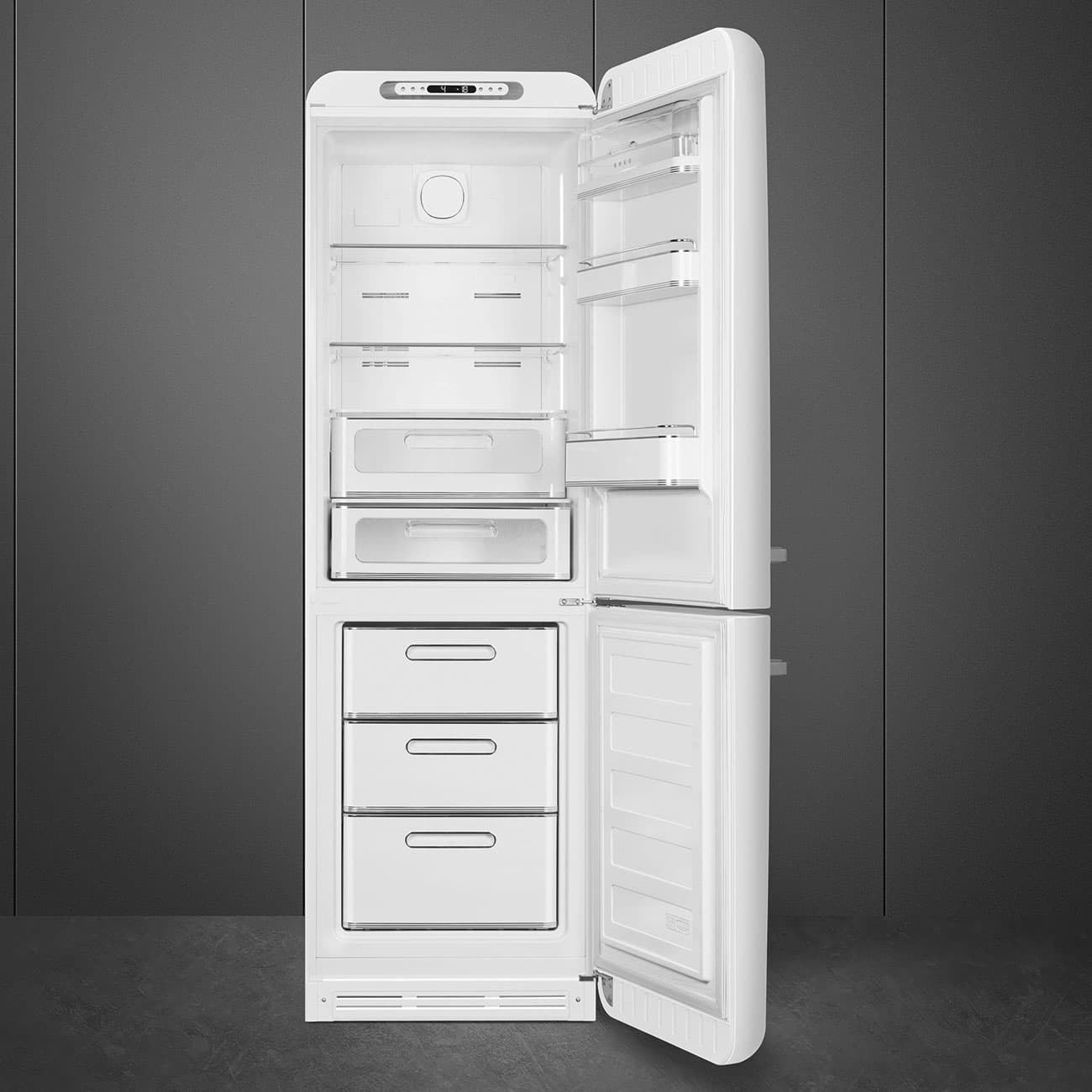 SMEG FAB32RWHM6 retro koelkast, Mat wit (afbeelding 2 van 7)