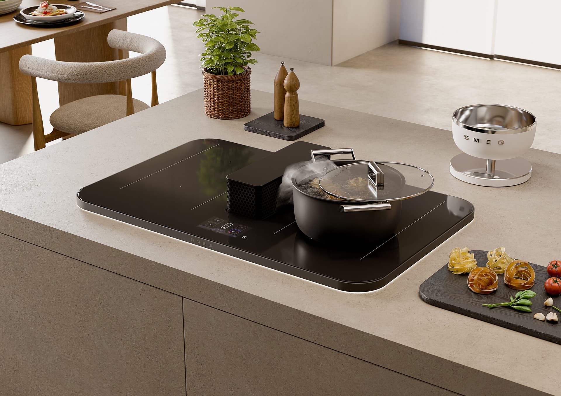SMEG HHSL7845X kookplaat, Rvs (afbeelding 2 van 5)