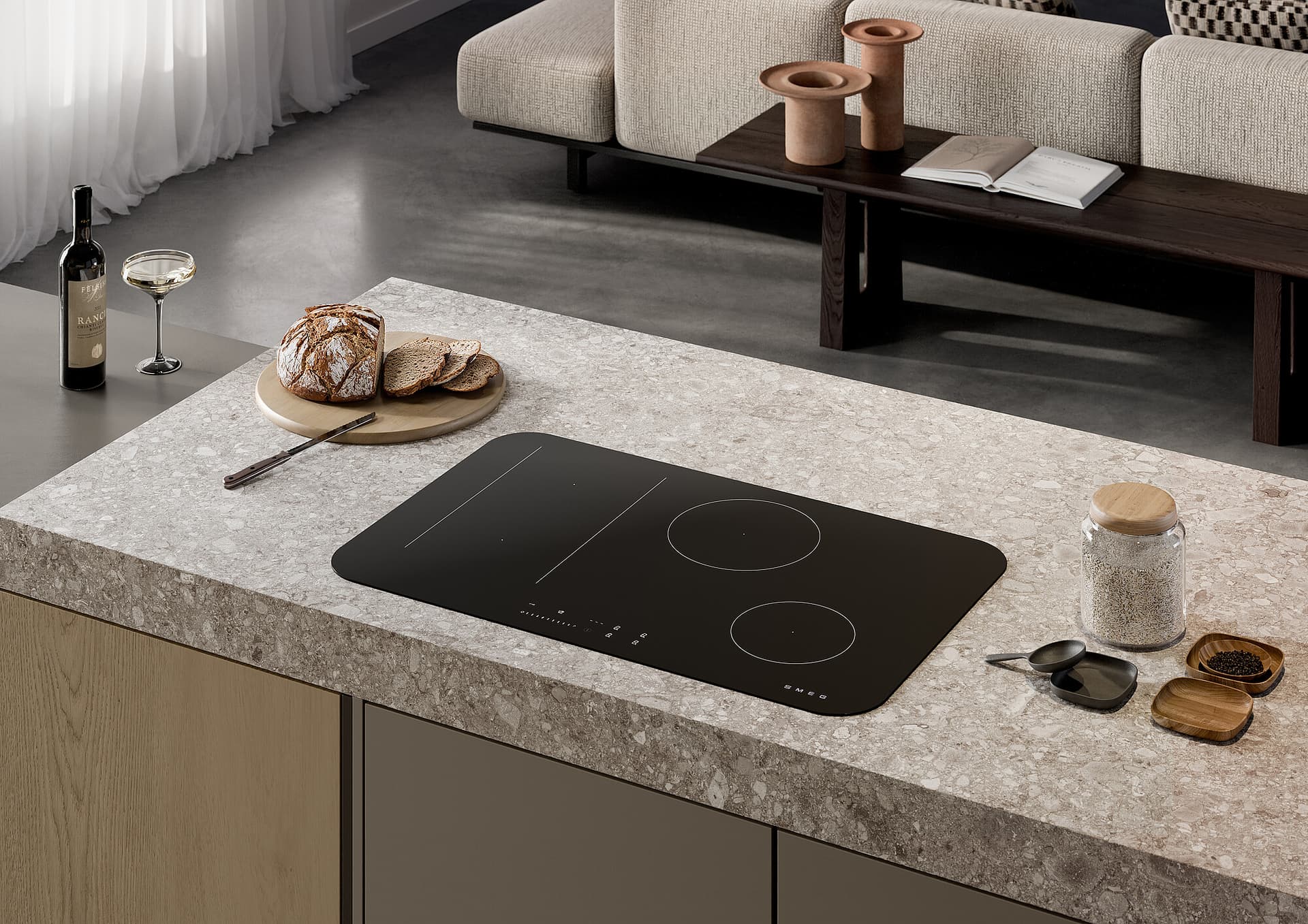 SMEG SISL7844 kookplaat, Zwart (afbeelding 2 van 4)