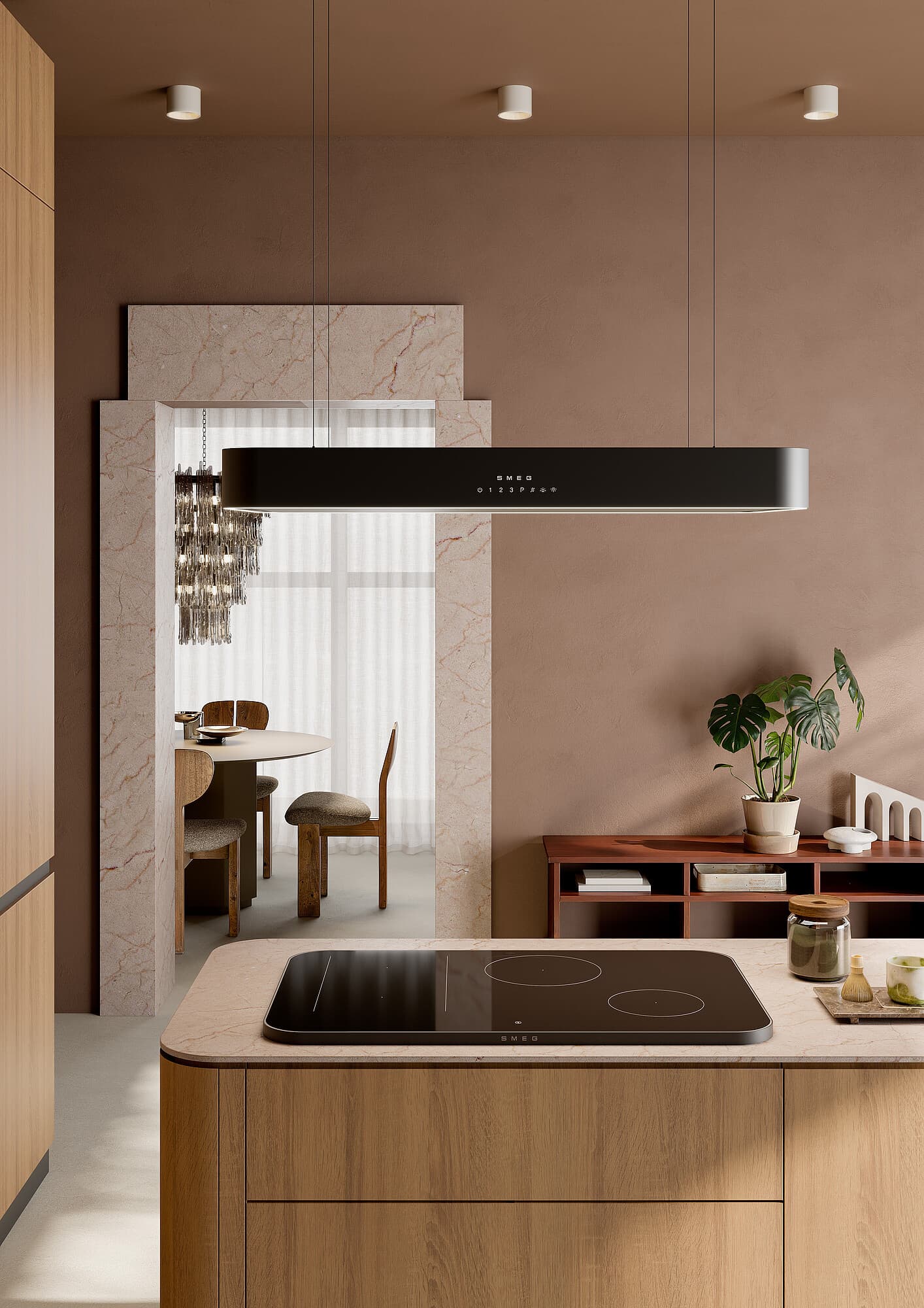 SMEG SISL7844MB kookplaat, Zwart (afbeelding 2 van 5)