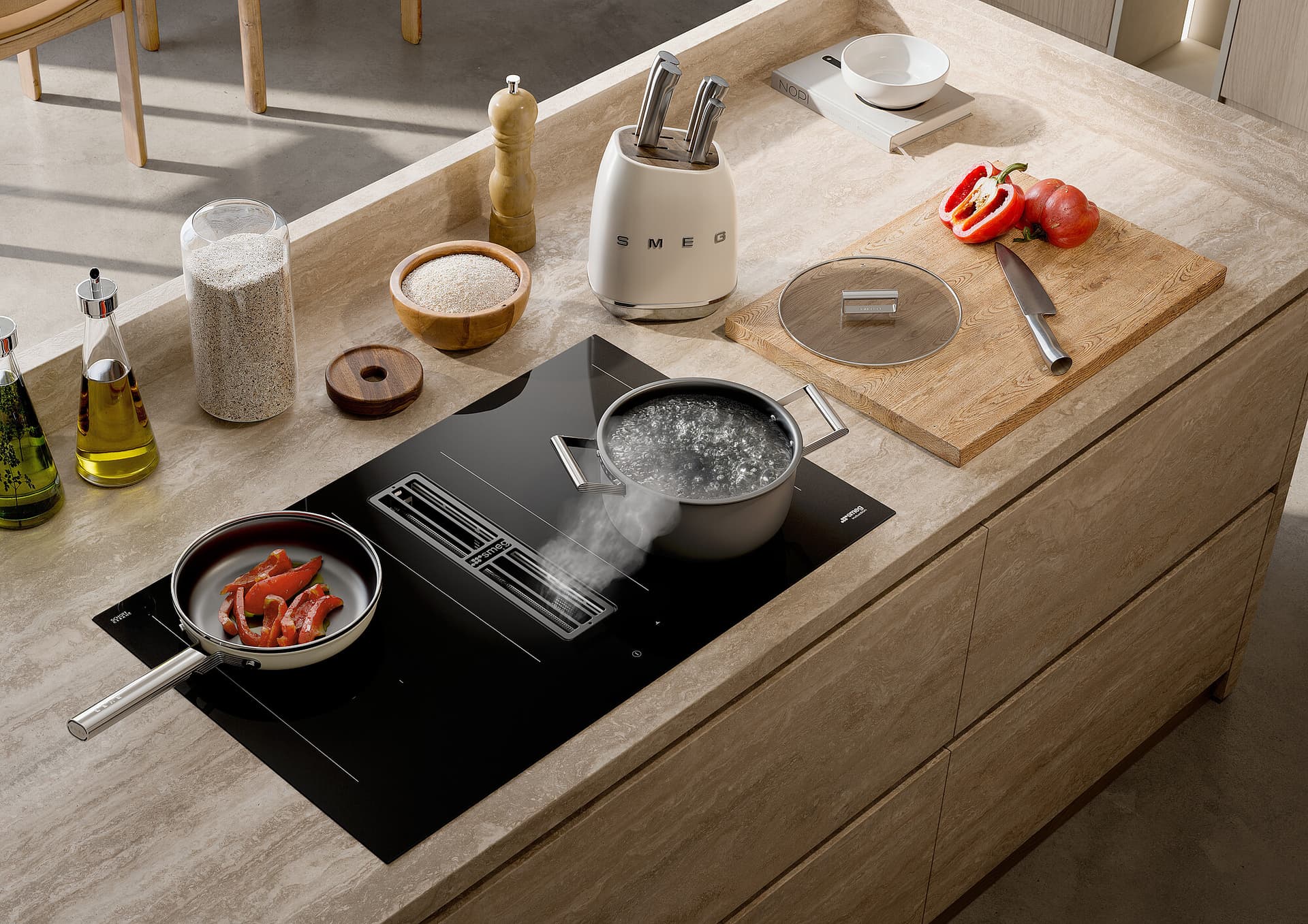 SMEG HOBD382N2 kookplaat, Mat zwart (afbeelding 6 van 7)