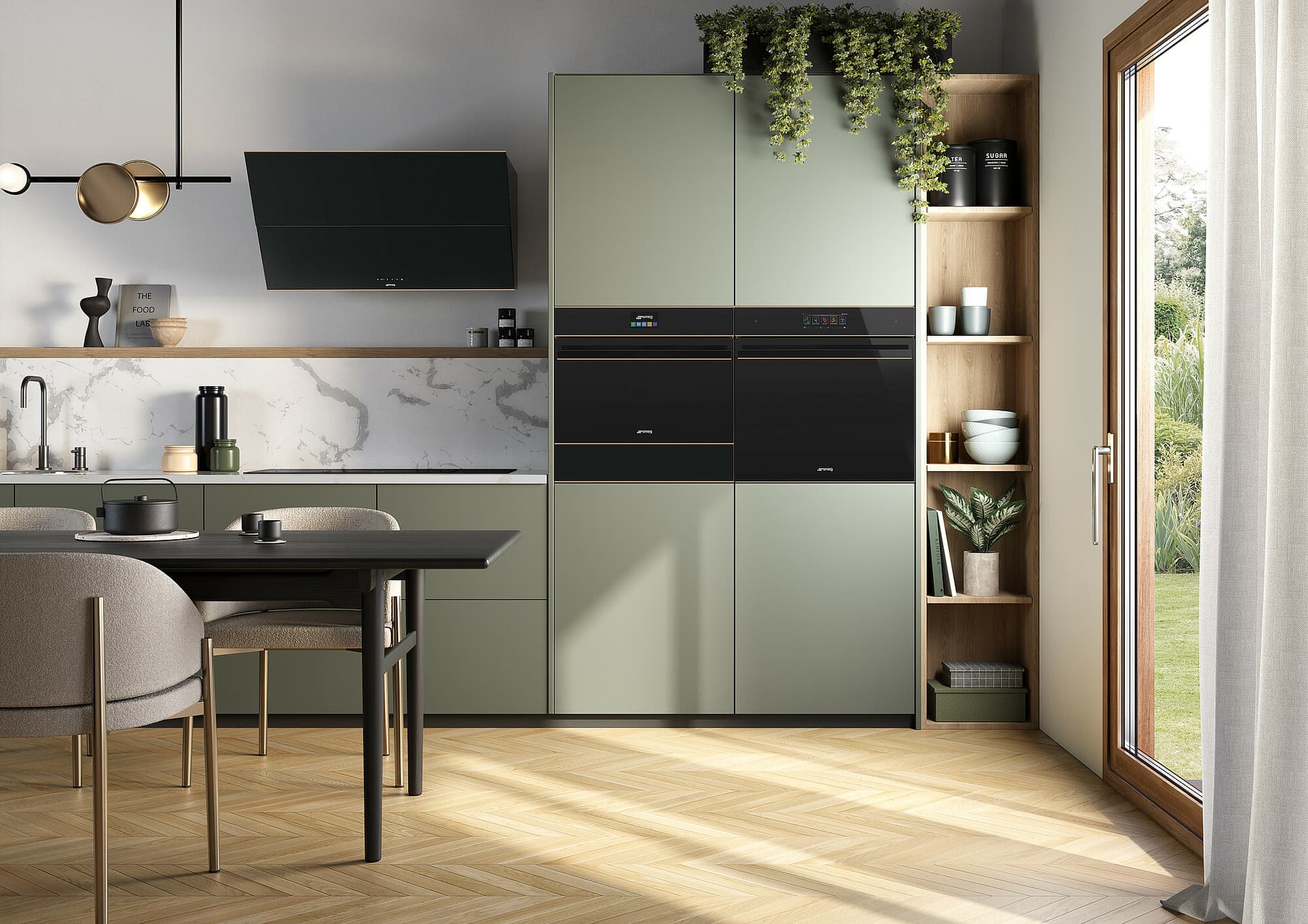 SMEG KV694R wand afzuigkap, Zwart (afbeelding 2 van 4)