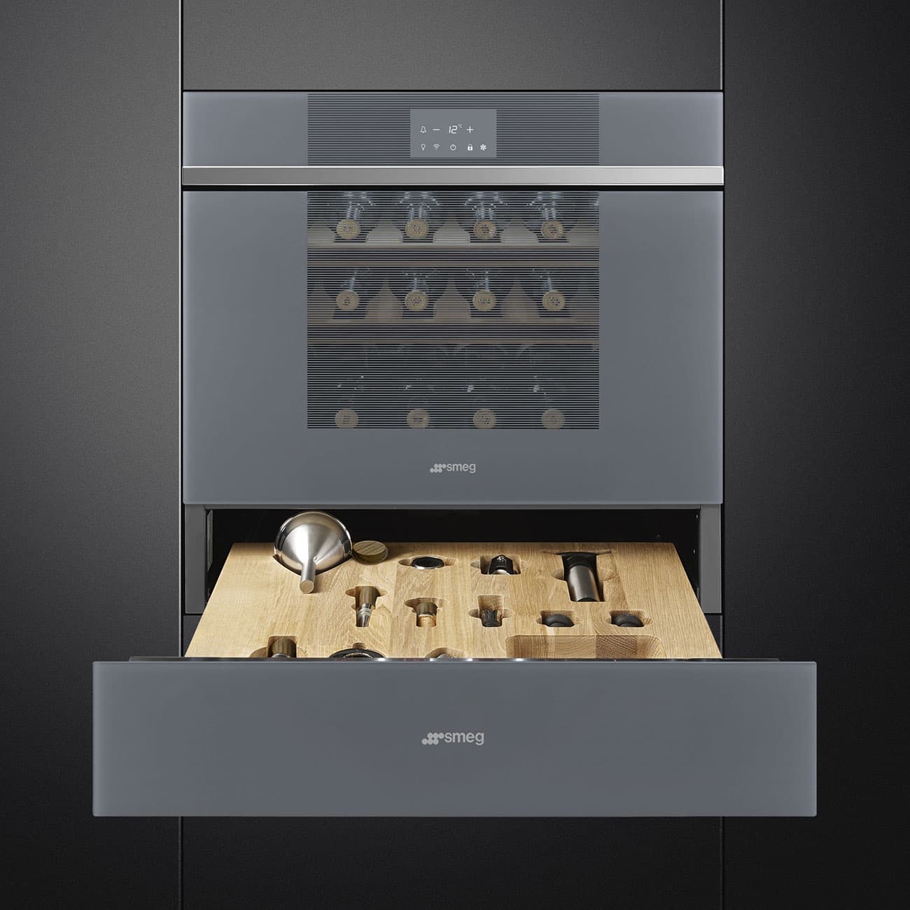 SMEG CPS115G sommelier lade, Zilver (afbeelding 2 van 3)