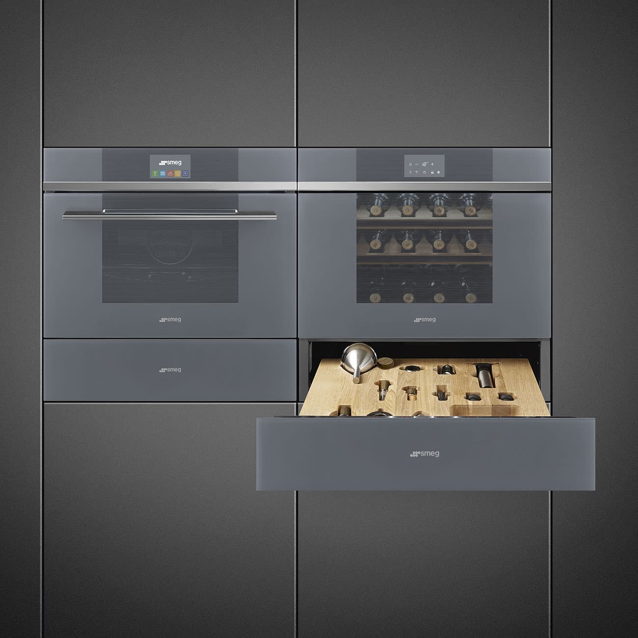 SMEG CPS115G sommelier lade, Zilver (afbeelding 3 van 3)
