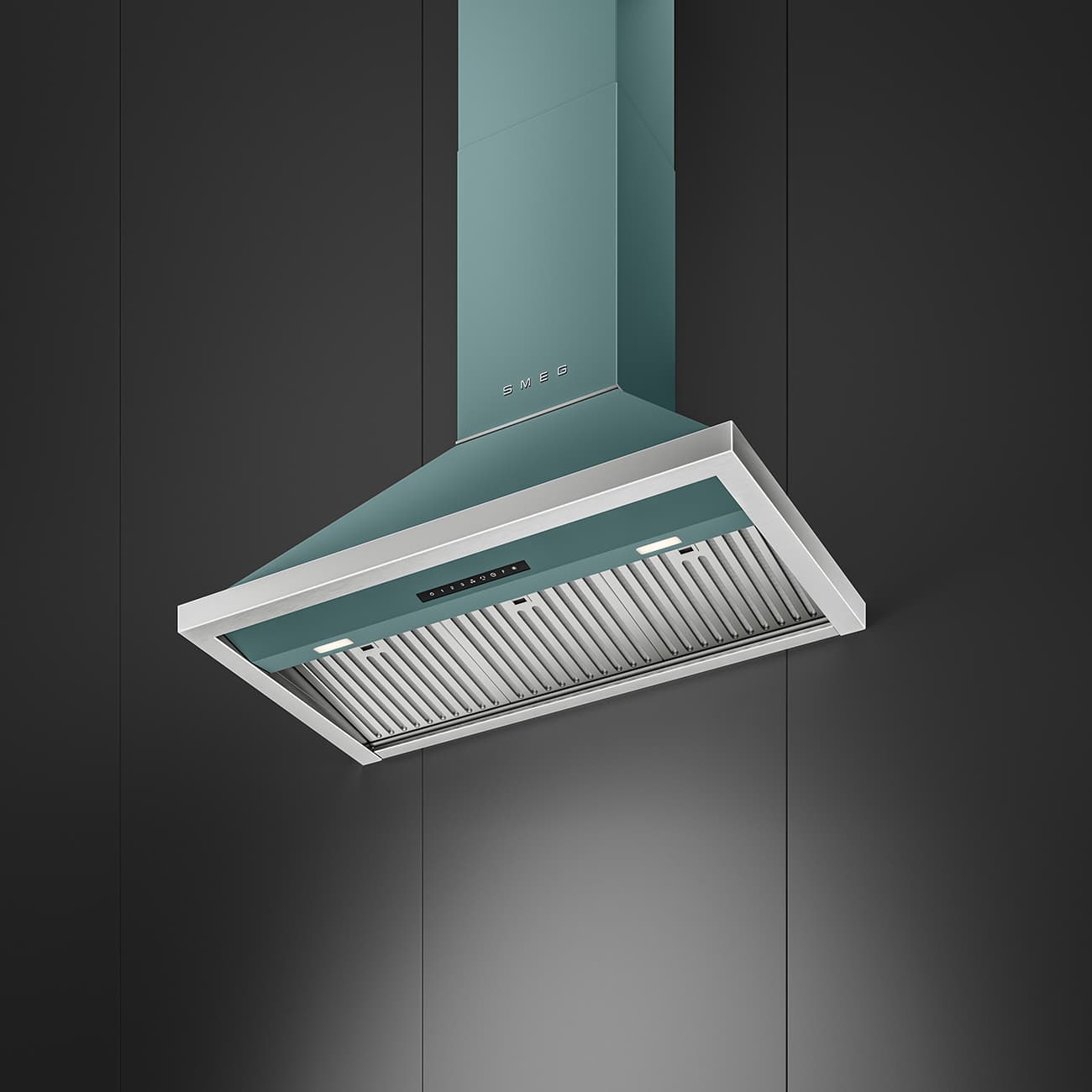 SMEG KCU94EGM wand afzuigkap, Emerald green (afbeelding 3 van 4)