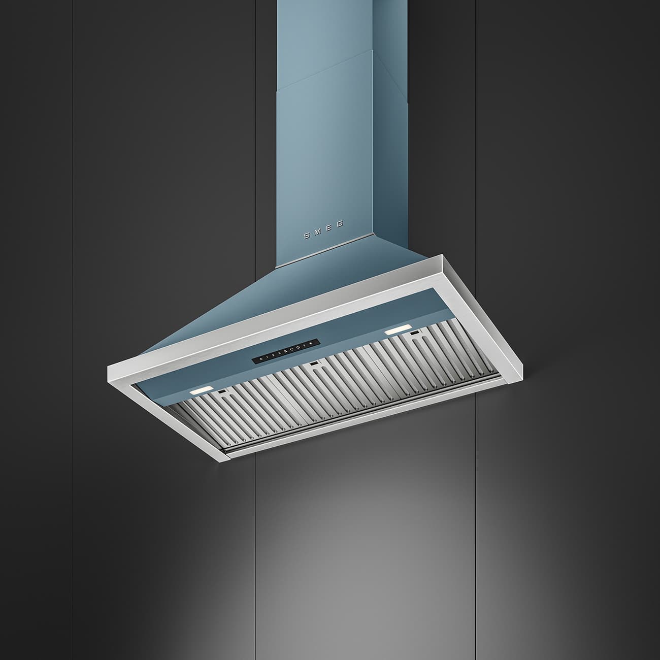 SMEG KCU94SBM wand afzuigkap, Storm blue (afbeelding 3 van 4)