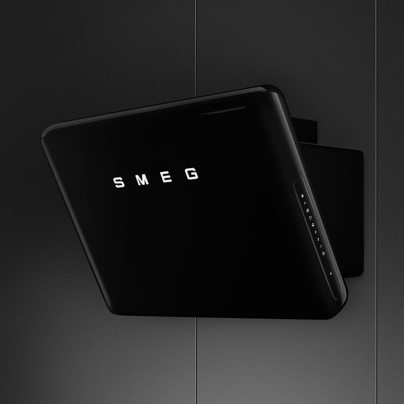SMEG KFAB84BL wand afzuigkap, Zwart (afbeelding 4 van 5)