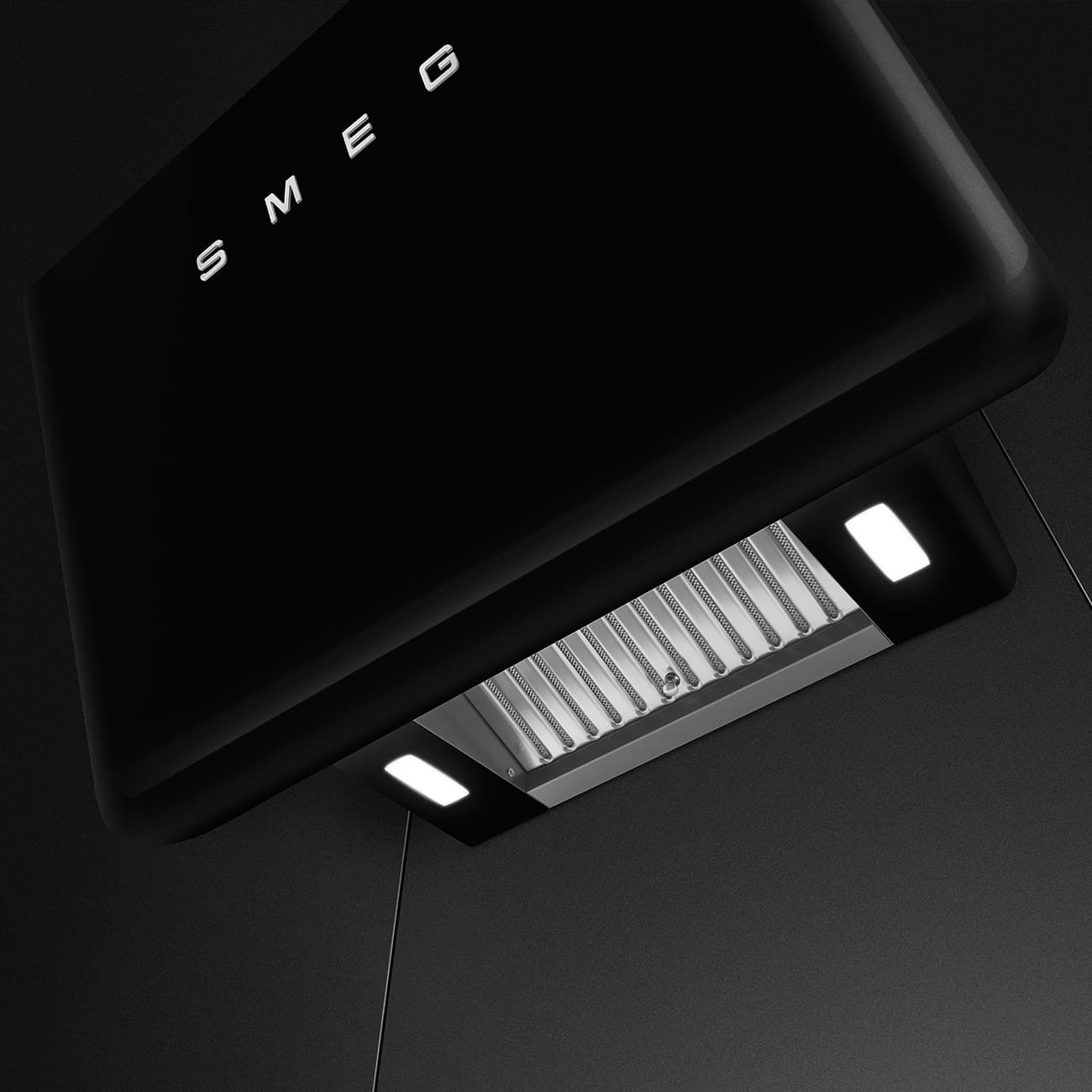 SMEG KFAB84BL wand afzuigkap, Zwart (afbeelding 5 van 5)