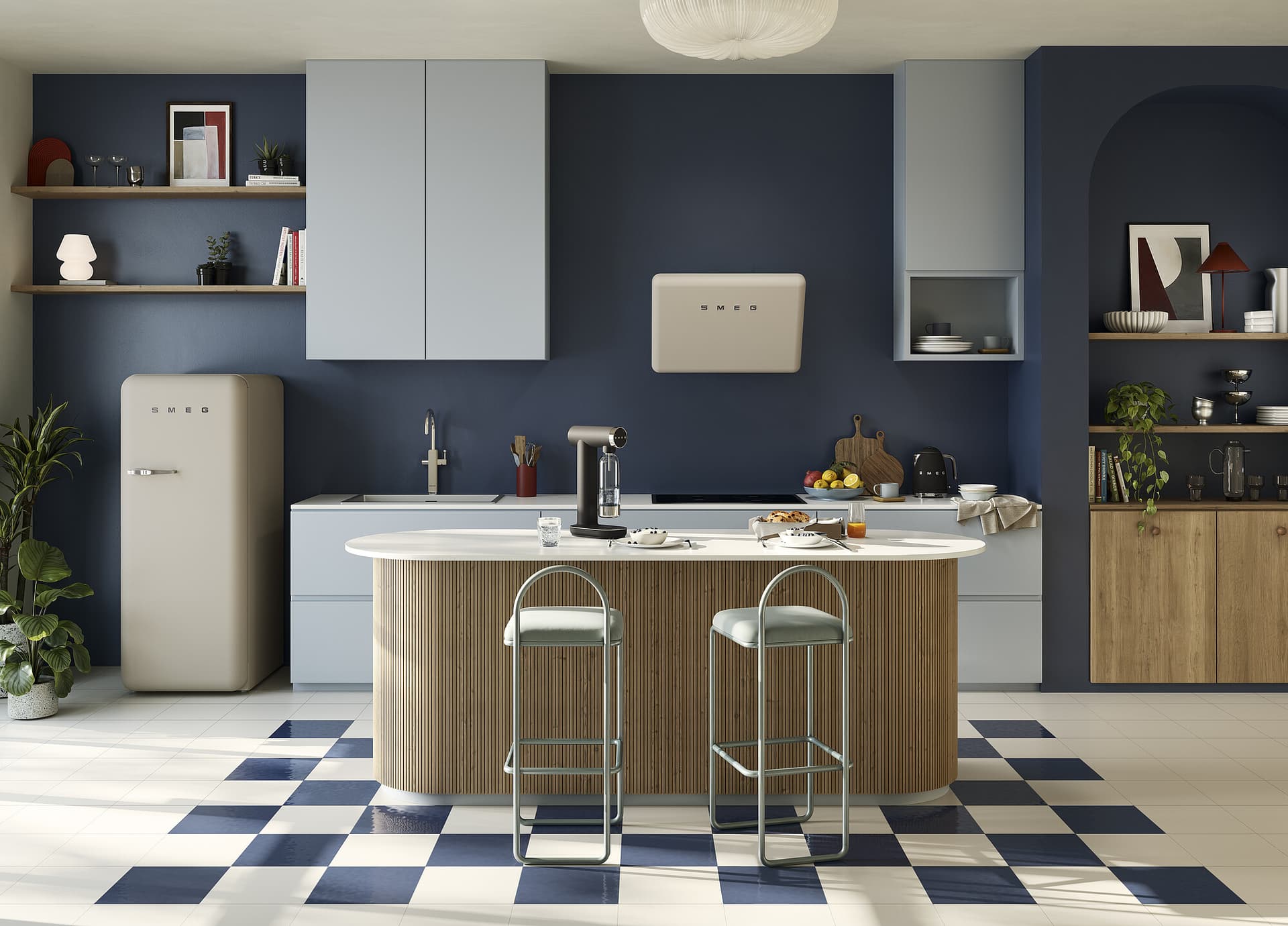 SMEG KFAB84ML wand afzuigkap, Moonlight (afbeelding 2 van 4)