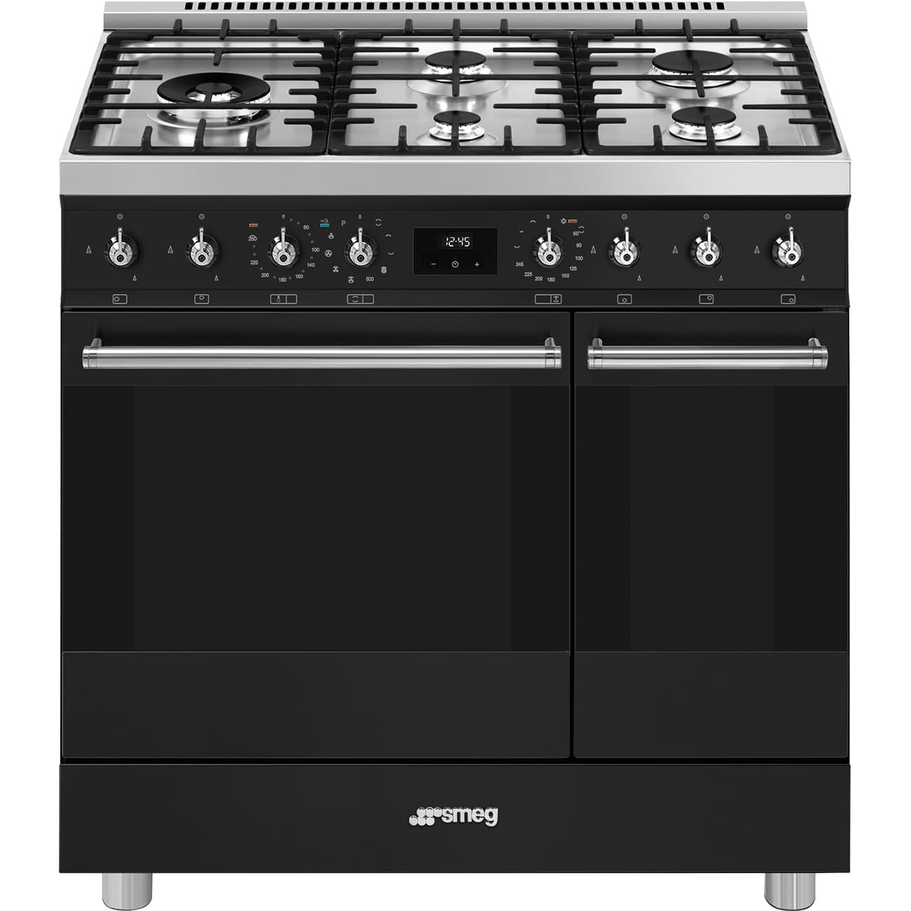 SMEG C92GPMBNLK2 fornuis, Mat zwart (afbeelding 1 van 7)