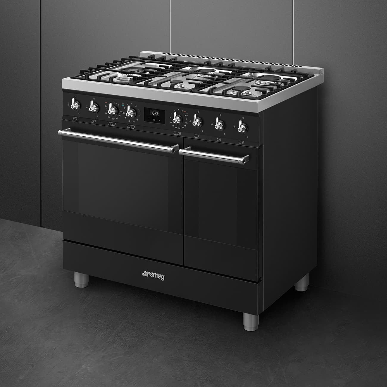 SMEG C92GPMBNLK2 fornuis, Mat zwart (afbeelding 4 van 7)