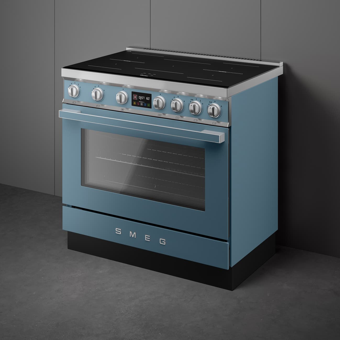 SMEG CPF90I1PSB2 fornuis, Storm blue (afbeelding 3 van 9)