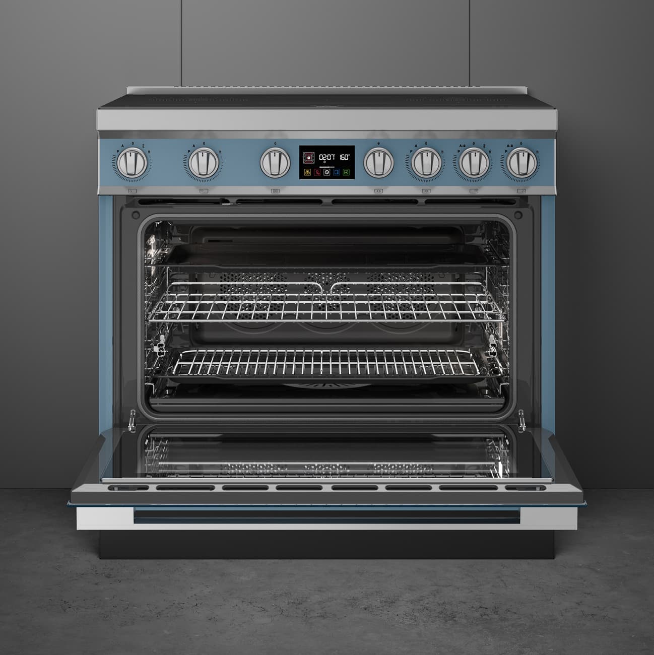 SMEG CPF90I1PSB2 fornuis, Storm blue (afbeelding 4 van 9)