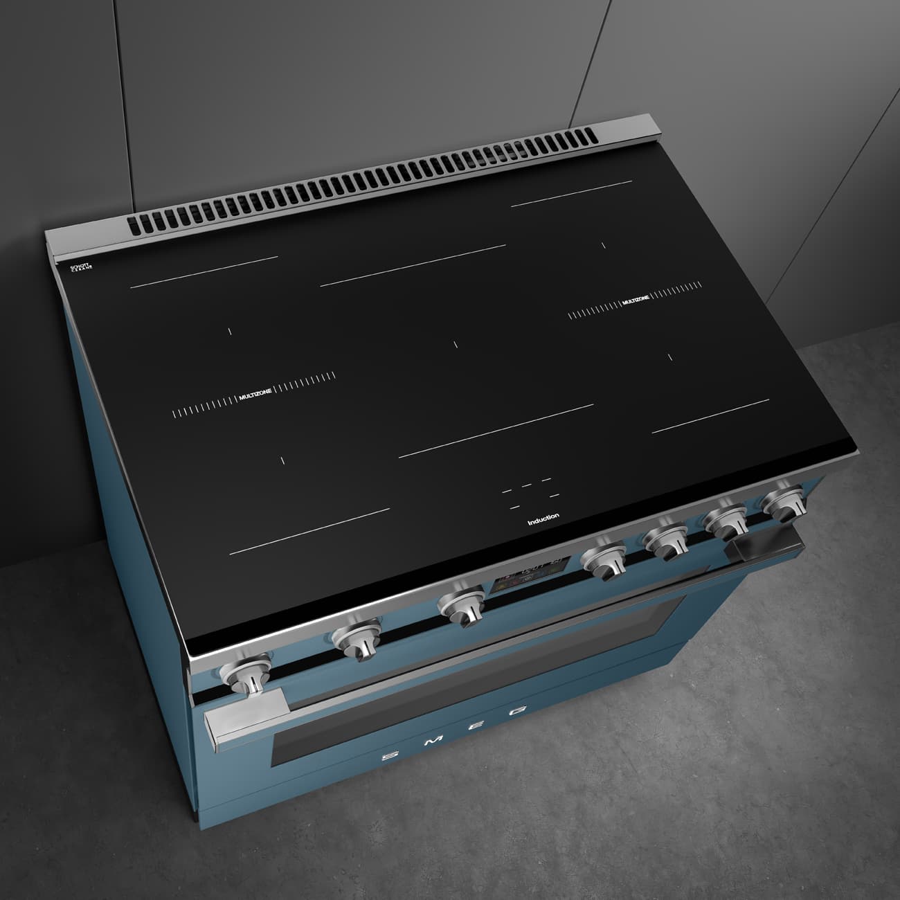 SMEG CPF90I1PSB2 fornuis, Storm blue (afbeelding 6 van 9)