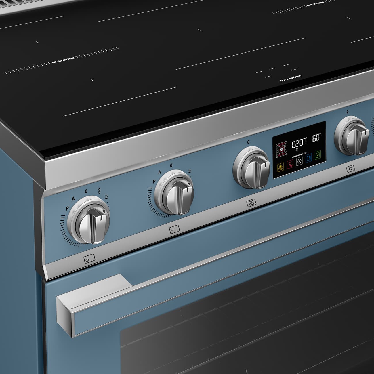 SMEG CPF90I1PSB2 fornuis, Storm blue (afbeelding 7 van 9)