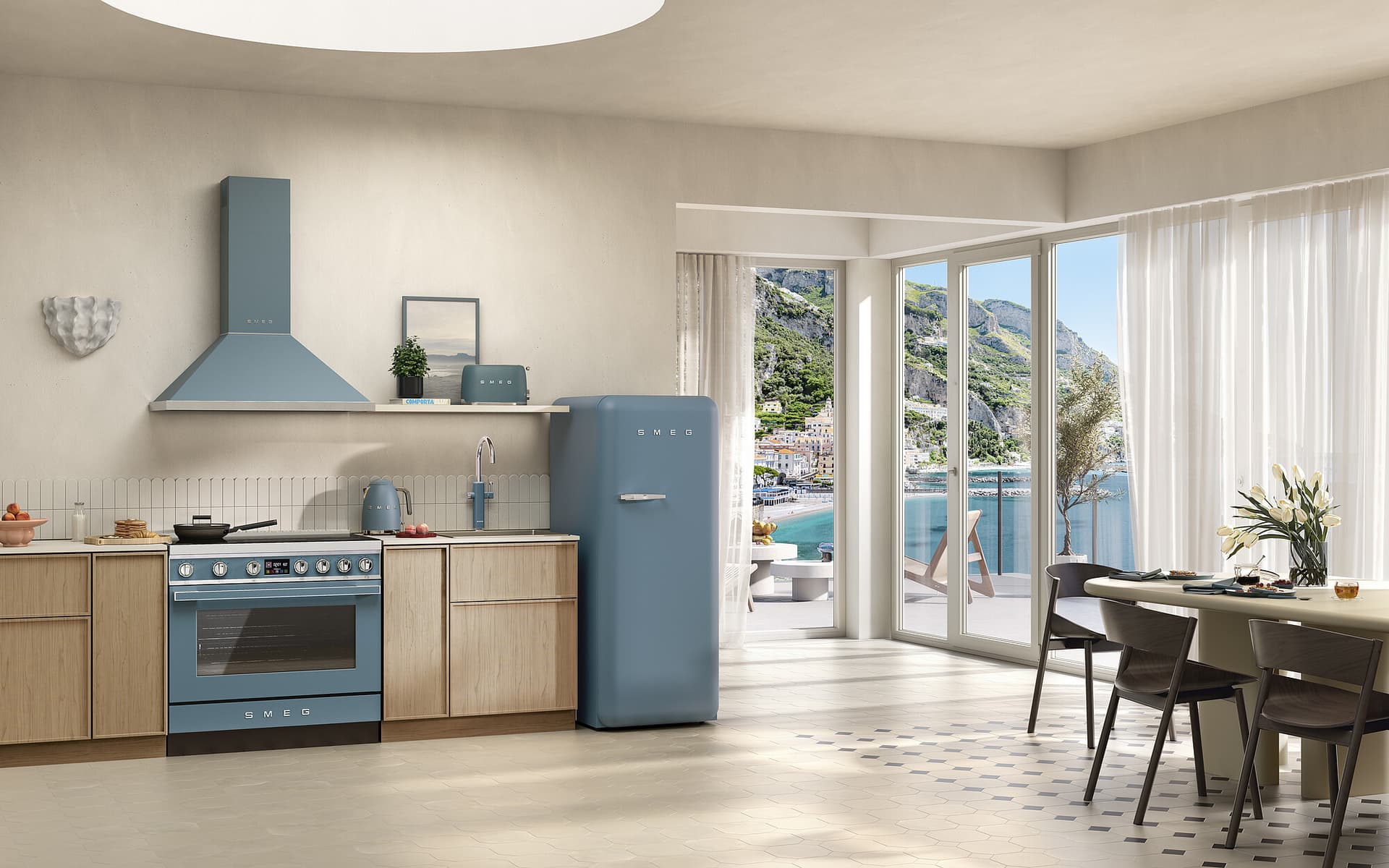 SMEG CPF90I1PSB2 fornuis, Storm blue (afbeelding 2 van 9)