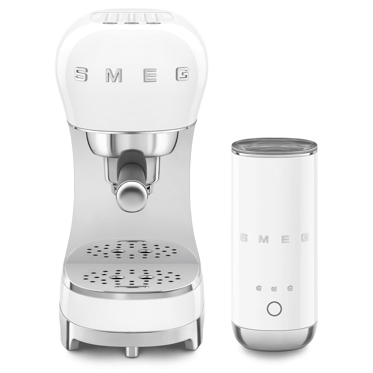 Smeg ECF12WHEU espressomachine en melkschuimer wit